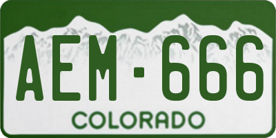 CO license plate AEM666