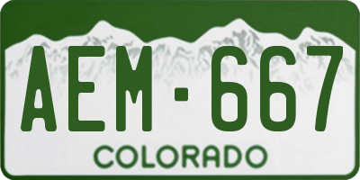 CO license plate AEM667