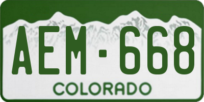 CO license plate AEM668