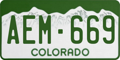 CO license plate AEM669