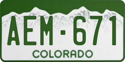 CO license plate AEM671