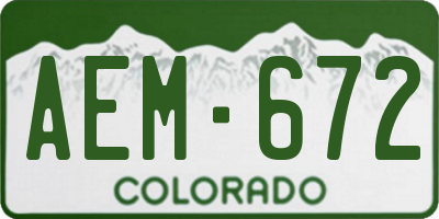 CO license plate AEM672