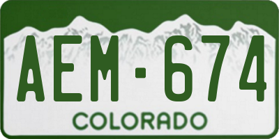 CO license plate AEM674