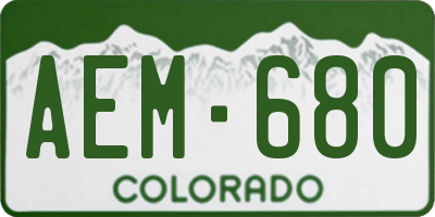 CO license plate AEM680