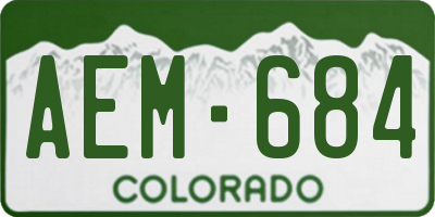 CO license plate AEM684