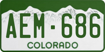 CO license plate AEM686