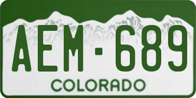 CO license plate AEM689