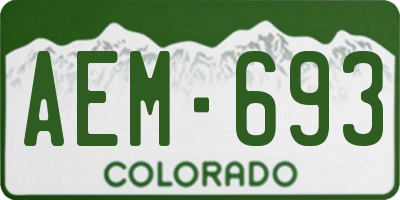 CO license plate AEM693