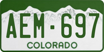 CO license plate AEM697