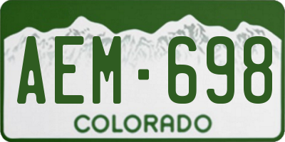 CO license plate AEM698
