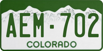 CO license plate AEM702