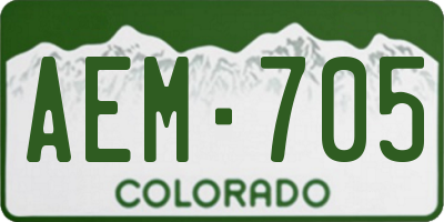 CO license plate AEM705
