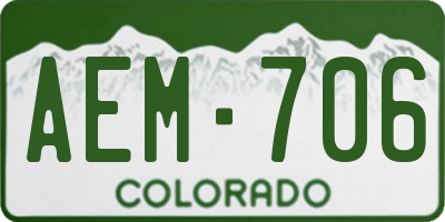CO license plate AEM706