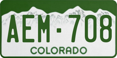 CO license plate AEM708