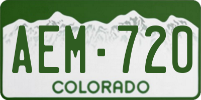 CO license plate AEM720