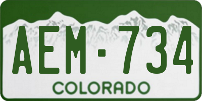 CO license plate AEM734
