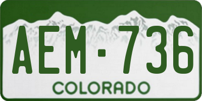CO license plate AEM736