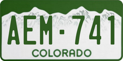 CO license plate AEM741
