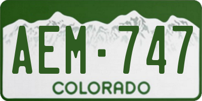CO license plate AEM747