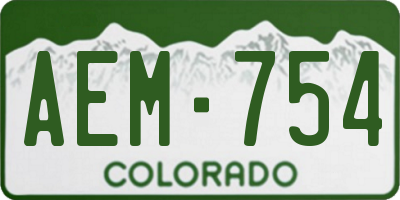CO license plate AEM754