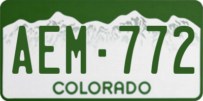 CO license plate AEM772