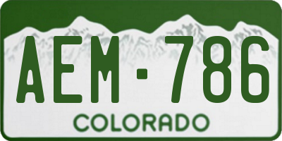 CO license plate AEM786