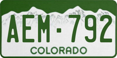 CO license plate AEM792