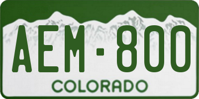 CO license plate AEM800