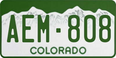 CO license plate AEM808