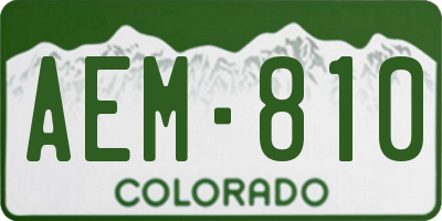 CO license plate AEM810
