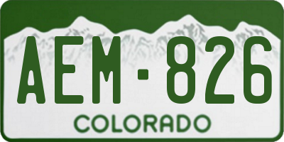 CO license plate AEM826
