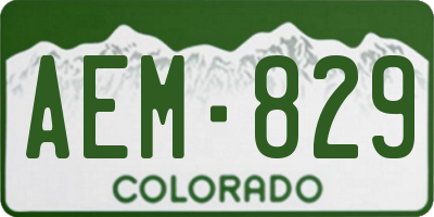 CO license plate AEM829