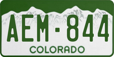 CO license plate AEM844