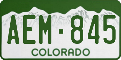 CO license plate AEM845