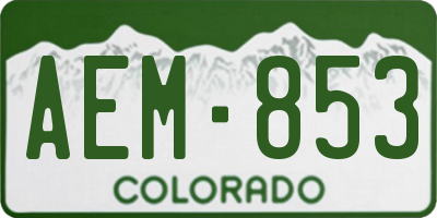 CO license plate AEM853