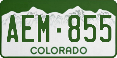 CO license plate AEM855