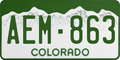 CO license plate AEM863