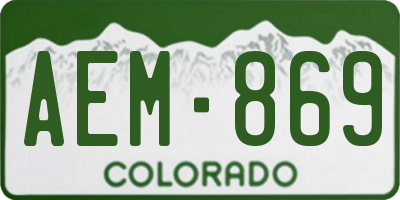 CO license plate AEM869
