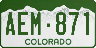 CO license plate AEM871