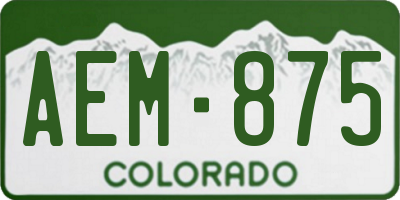 CO license plate AEM875