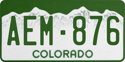 CO license plate AEM876