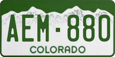 CO license plate AEM880