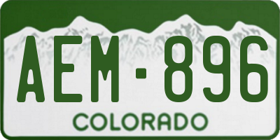 CO license plate AEM896