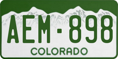 CO license plate AEM898