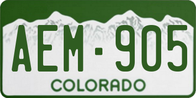 CO license plate AEM905