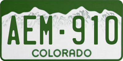 CO license plate AEM910