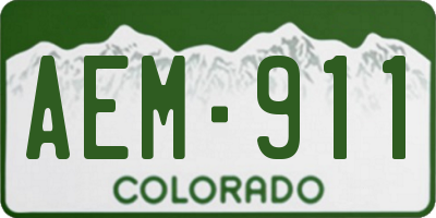 CO license plate AEM911