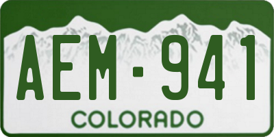 CO license plate AEM941