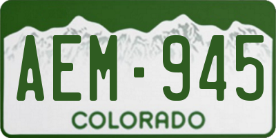CO license plate AEM945