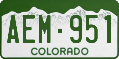 CO license plate AEM951